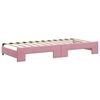 vidaXL Lit de jour avec gigogne et tiroirs rose 90x200 cm velours