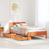 vidaXL Cadre de lit sans matelas cire marron 90x200 cm bois pin massif