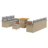 vidaXL Ensemble de canap&eacute; de jardin 10 pcs Beige et Gris clair