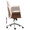 vidaXL Chaise de bureau Crème Bois courbé et similicuir
