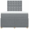 vidaXL Sommier &agrave; lattes de lit et matelas gris clair 120x190 cm tissu