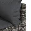 vidaXL Canap&eacute; d'angle de jardin avec coussins gris r&eacute;sine tress&eacute;e