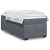 vidaXL Sommier &agrave; lattes de lit et matelas Gris fonc&eacute; 90x200 cm Velours