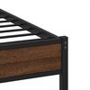 vidaXL Cadre de lit en m&eacute;tal sans matelas ch&ecirc;ne marron 200x200 cm