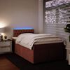 vidaXL Sommier &agrave; lattes de lit avec matelas rose 120x190 cm velours