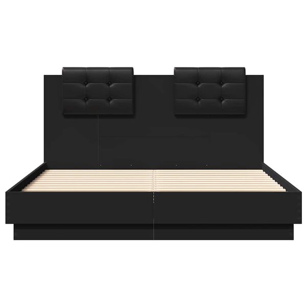vidaXL Cadre de lit sans matelas noir 120x190 cm