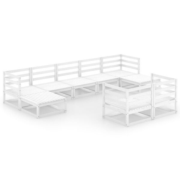 vidaXL Salon de jardin 9 pcs bois de pin massif