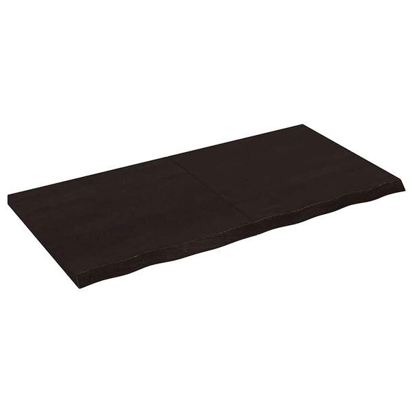 vidaXL &Eacute;tag&egrave;re murale marron fonc&eacute; bois ch&ecirc;ne massif trait&eacute;