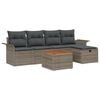 vidaXL Ensemble de canap&eacute; de jardin 6 pc Gris polyrotin