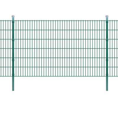 vidaXL Panneau de clôture 2D jardin avec poteaux 2008x1230mm 2m Vert