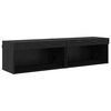vidaXL Meuble TV Montage mural 7 pcs Ch&ecirc;ne noir Bois d'ing&eacute;nierie