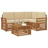vidaXL Ensembles de meubles 5 pcs Naturel et Beige Bois d'ing&eacute;nierie