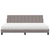 vidaXL Lit avec matelas Hanko taupe 200x200 cm tissu