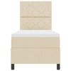 vidaXL Lit &agrave; ressorts avec matelas avec LED Cr&egrave;me 80 x 200 cm tissu