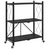 vidaXL &Eacute;tag&egrave;re de rangement sur roulettes Noir 71 x 34 x 88 cm Acier