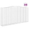 vidaXL Paniers &agrave; gabions arqu&eacute;s 9 pcs 400x50x200/220 cm Fer galvanis&eacute;