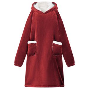 vidaXL Sweat &agrave; capuche couverture Rouge Bordeaux M Polaire et flanelle