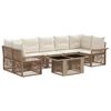 vidaXL Ensemble de canap&eacute; de jardin 8 pc Beige et blanc cr&egrave;me