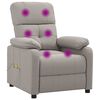 vidaXL Fauteuil de massage Taupe Tissu