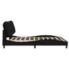 vidaXL Cadre de lit sans matelas Hvar noir 180x200 cm tissu