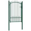 vidaXL Portail de cl&ocirc;ture avec pointes Acier 104x117 cm Vert