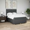 vidaXL Sommier &agrave; lattes de lit avec matelas Gris fonc&eacute; 140x200cm Tissu