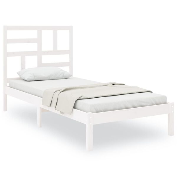 vidaXL Cadre de lit sans matelas blanc bois massif 90x200 cm