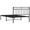vidaXL Cadre de lit métal sans matelas avec tête de lit noir 107x203cm