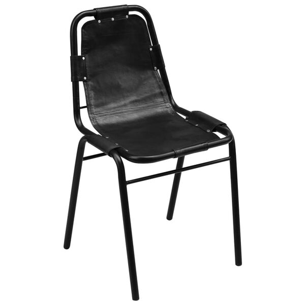 vidaXL Chaises à manger lot de 2 noir cuir véritable