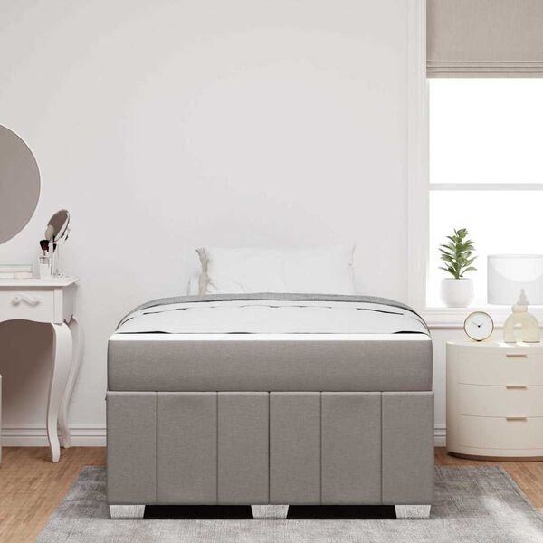 vidaXL Cadre de lit avec matelas Taupe 120 x 200 cm tissu