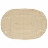 vidaXL Tapis de surface Naturel et Blanc 122 x 183 cm Jute