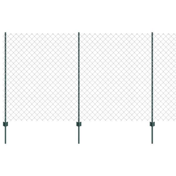 vidaXL Cl&ocirc;ture avec poteau Vert 1,4 x 10 m Acier et PVC