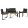 vidaXL Ensemble de meubles d'ext&eacute;rieur 4 pc Gris fonc&eacute;
