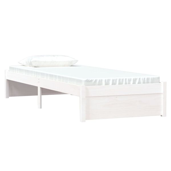 vidaXL Cadre de lit sans matelas blanc bois massif 75x190 cm