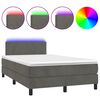 vidaXL Sommier &agrave; lattes de lit avec matelas LED Gris fonc&eacute; 120x200 cm