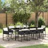 vidaXL Ensemble de salle &agrave; manger pour jardin 9 pcs Noir polyrotin