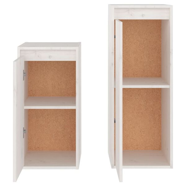 vidaXL Meubles TV 2 pcs Blanc Bois massif de pin