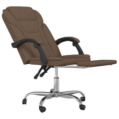 vidaXL Fauteuil inclinable de bureau Marron Tissu