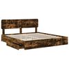 vidaXL Lit de Rangement Ch&ecirc;ne fum&eacute; 180 x 200 cm Bois d'ing&eacute;nierie