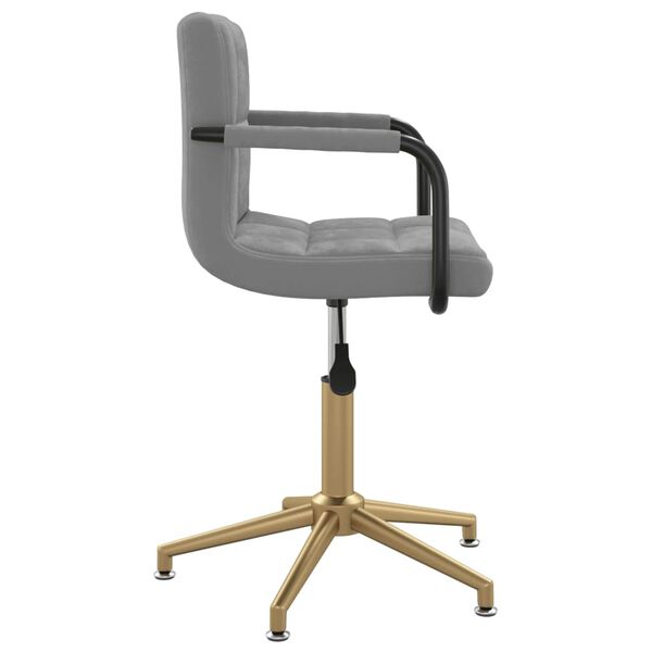vidaXL Chaise pivotante de salle &agrave; manger Gris clair Velours