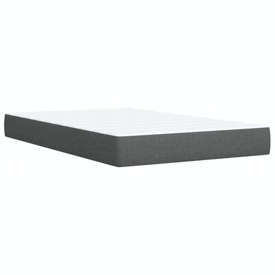 vidaXL Sommier à lattes de lit avec matelas gris foncé 120x190cm tissu