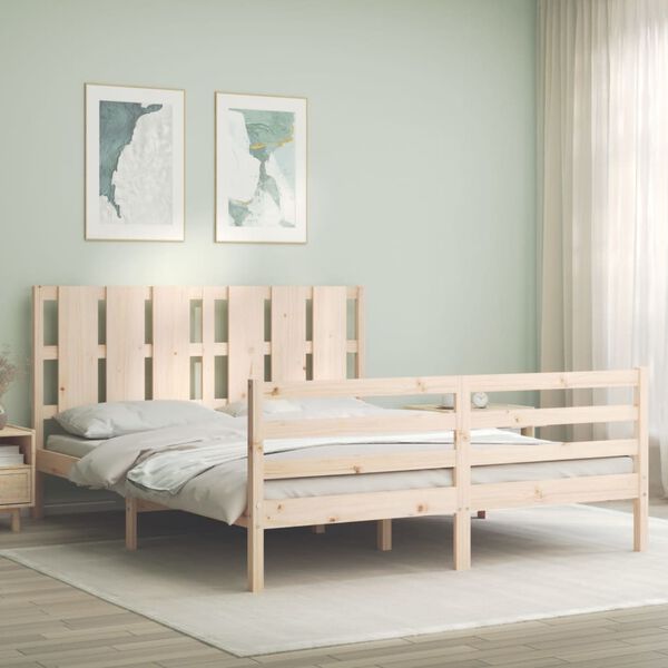 vidaXL Cadre de lit sans matelas 160x200 cm bois massif