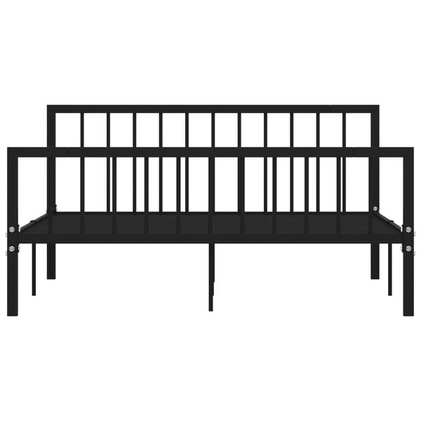 vidaXL Cadre de lit sans matelas noir métal 160x200 cm