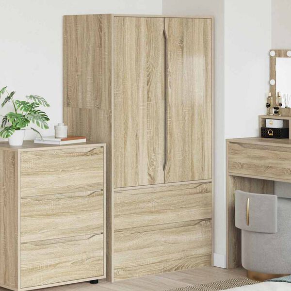 vidaXL Armoire Ch&ecirc;ne Sonoma 79,5 x 49 x 156 cm Bois d&rsquo;ing&eacute;nierie