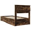 vidaXL Cadre de lit Ch&ecirc;ne Fum&eacute; et Argent 75 x 190 cm Bois d'ing&eacute;nierie