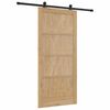 vidaXL Porte coulissante Naturel et Noir 93 x 202 cm Pin massif
