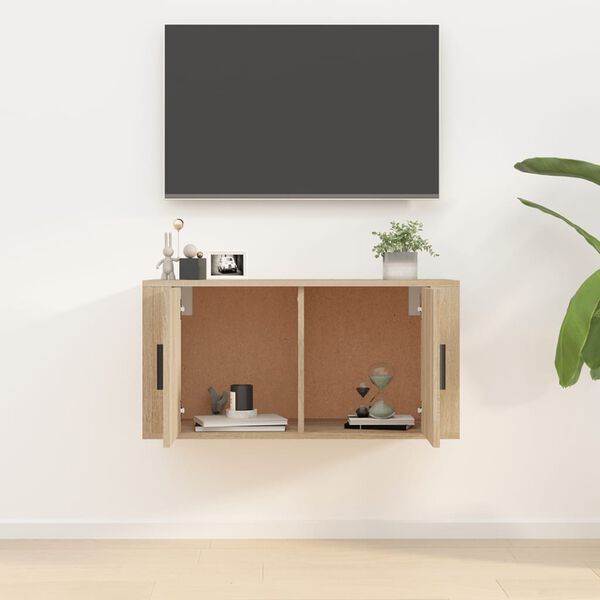 vidaXL Meuble TV mural Ch&ecirc;ne Sonoma 80x34,5x40 cm