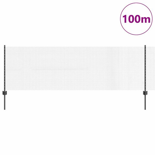 vidaXL Cl&ocirc;ture avec poteau Gris 0,8 x 100 m Acier et PVC