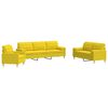 vidaXL Ensemble de canap&eacute;s 3 pcs coussins d&eacute;coratifs jaune clair tissu
