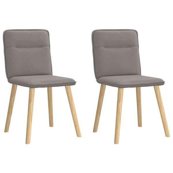 vidaXL Chaises &agrave; manger lot de 2 taupe tissu